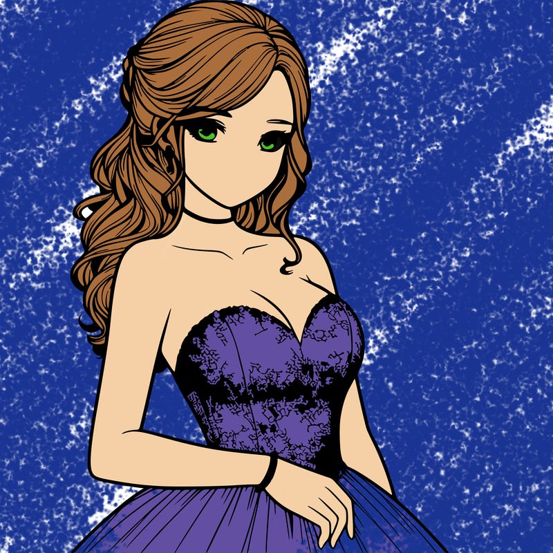 realistic girl in prom dress
