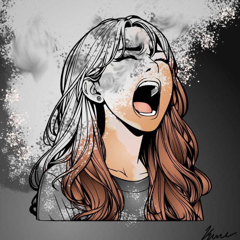 screaming realistic, girl