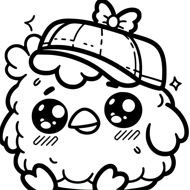 a cute chickennugget with a hat