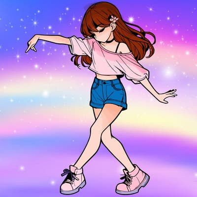 realistic girl danceing