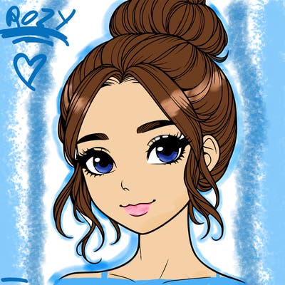 realistic pretty girl with hair in bun