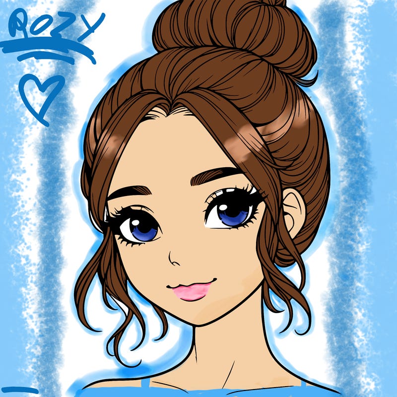 realistic pretty girl with hair in bun