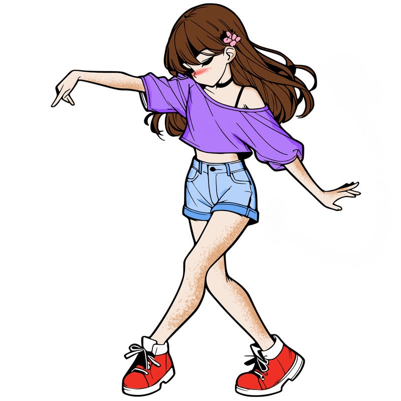 realistic girl danceing