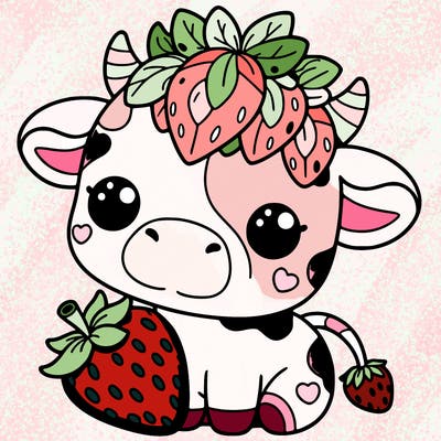 cute strawberry cow
