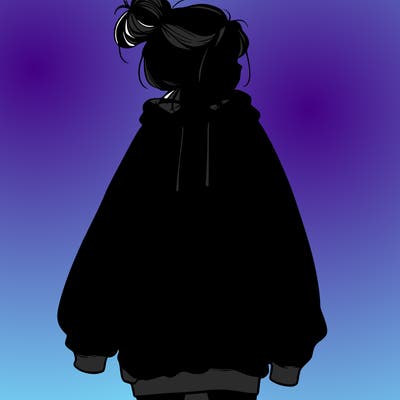 realistic girl with a oversized sweatshirt on and a bun