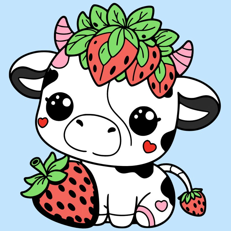cute strawberry cow
