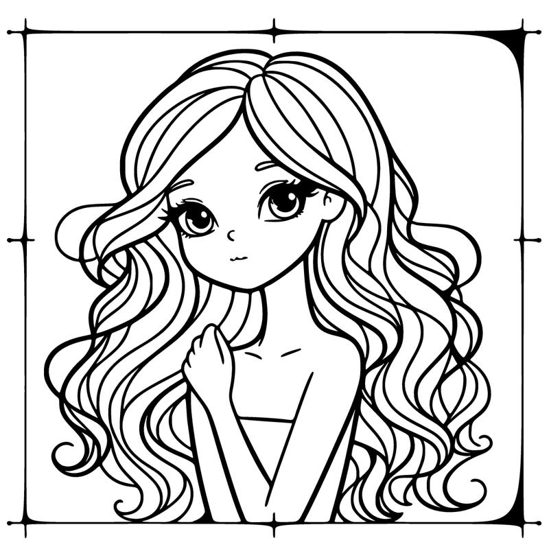 beautiful girl with wavy hair