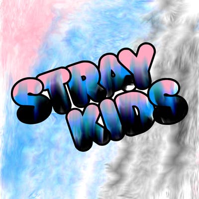 bubble letters saying stray kids