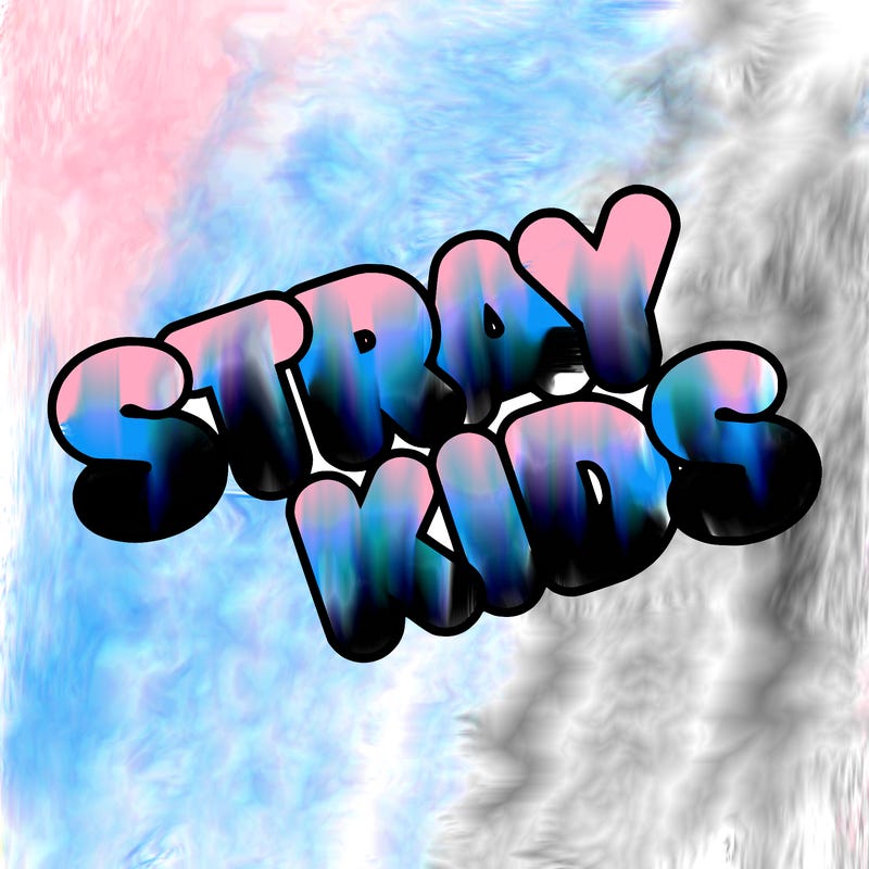 bubble letters saying stray kids