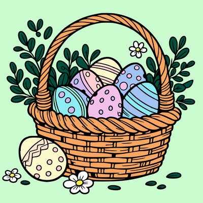 basket filled with easter eggs