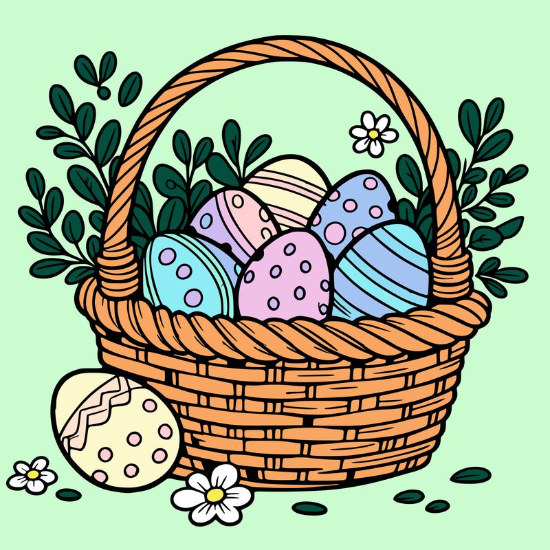 basket filled with easter eggs