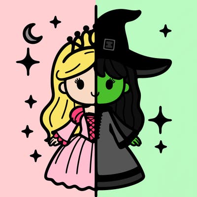 split princess and witch