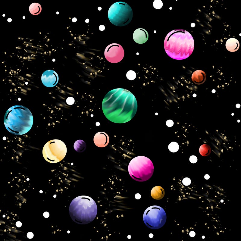 background of small stars and small circle