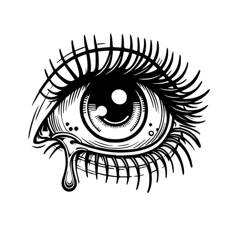 realistic eye crying