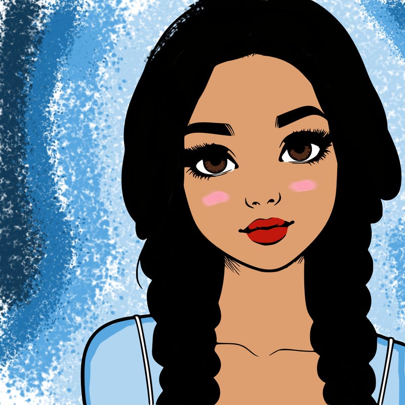 realistic girl with braids