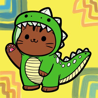 cat in a dinosaur costume