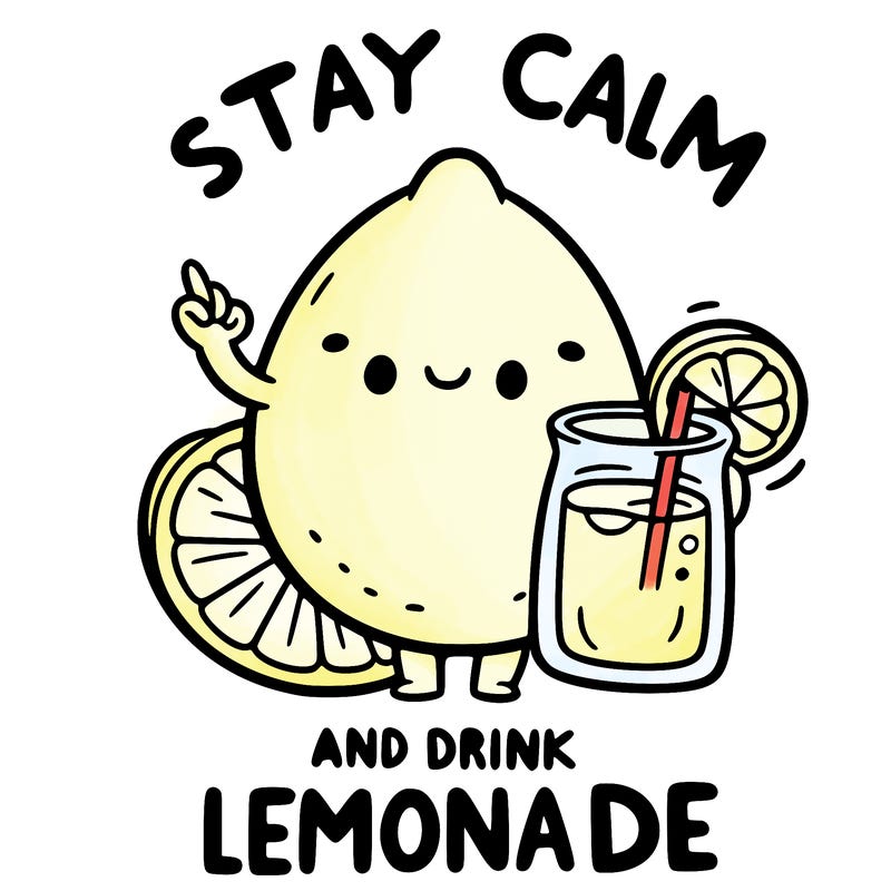 stay calm and drink lemonade