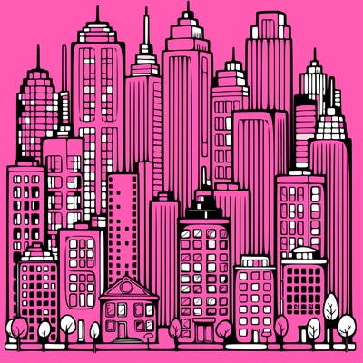 a city with skyscrapers