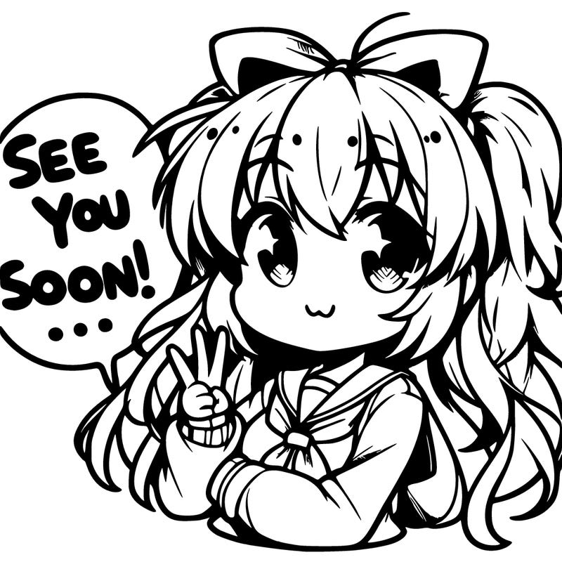 anime girl saying see you soon!