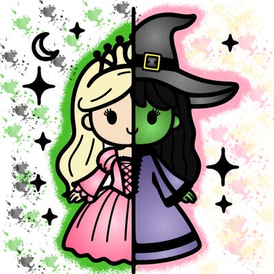 split princess and witch
