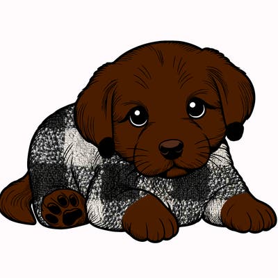 a cute realistic puppy