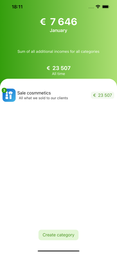 Check In Beauty - scheduler - Dashboard zur Einkommensverfolgung, das monatliche und gesamte Einnahmen aus Kosmetikverkäufen in der Beauty-Terminplaner-App zeigt