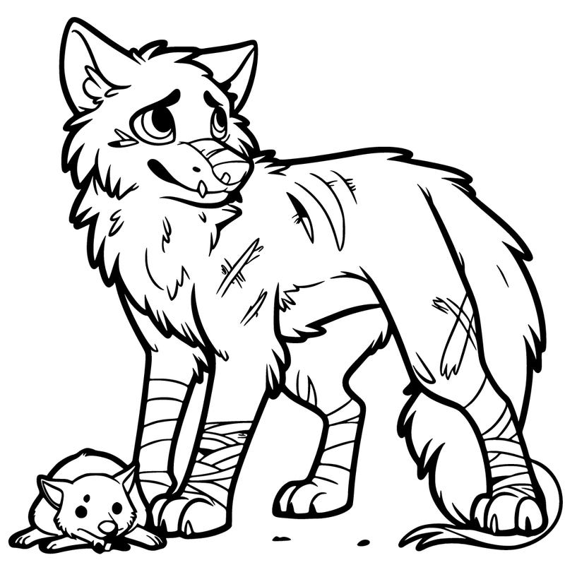 outcast wolf with scars