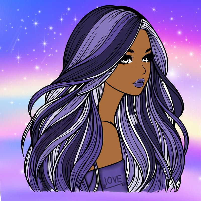 realistic girl with long realistic hair