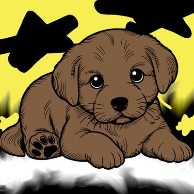 a cute realistic puppy