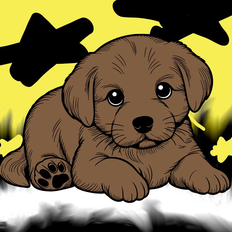 a cute realistic puppy