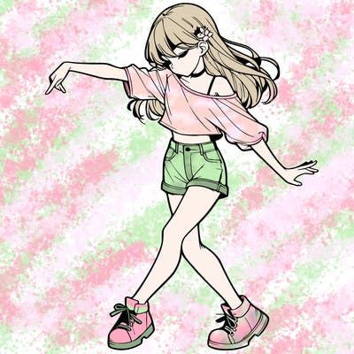 realistic girl danceing