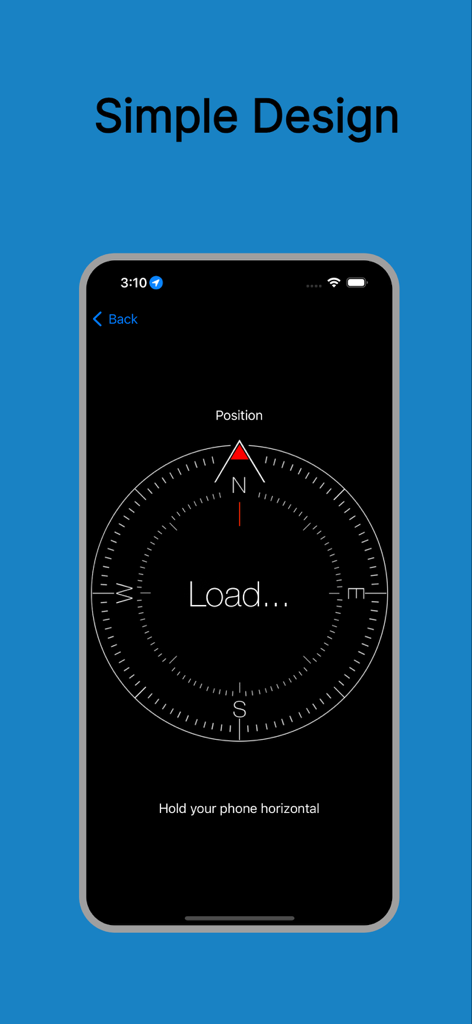 Compass Live app interface featuring a simple and minimalist design on a dark background