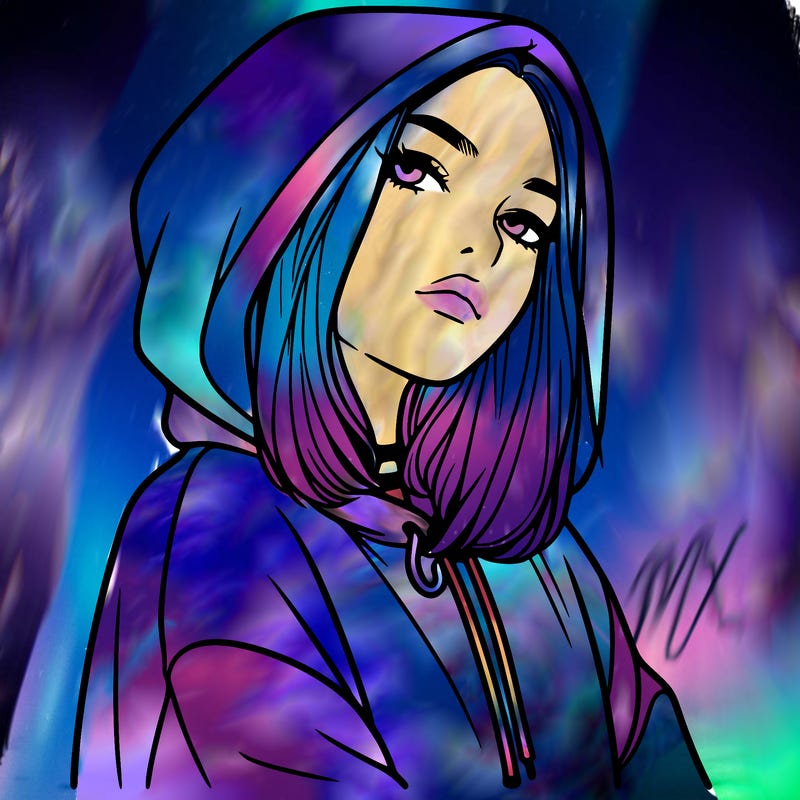 a realistic girl in a hoodie