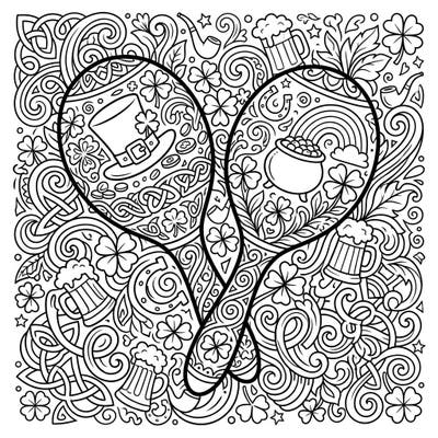 Get ready to celebrate St. Patrick's Day with this wonderfully detailed maracas coloring page! Dive into a world of Irish charm, featuring shamrocks, leprechaun hats, and pots of gold, all ready for your creative touch.