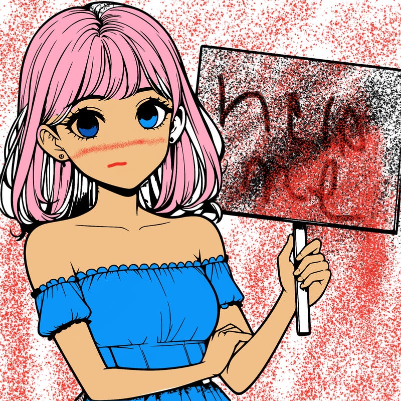 realistic pretty girl holding blank sign
