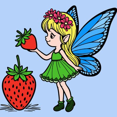 fairy with strawberry wings