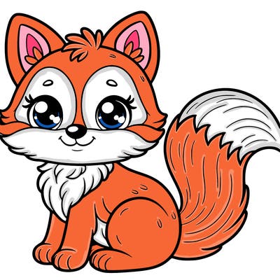 fox with big sweet eyes and a beautiful tail