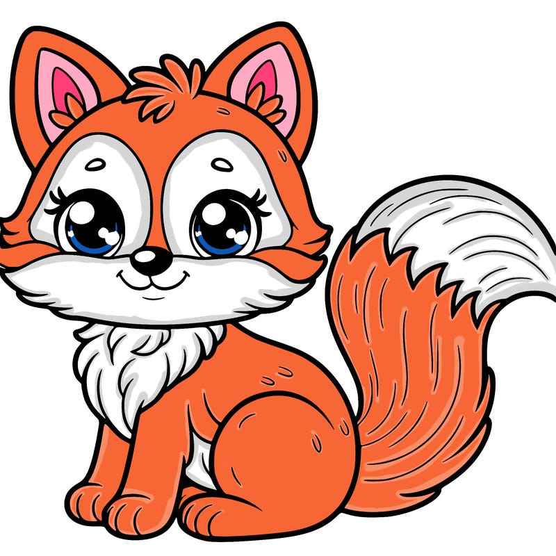 fox with big sweet eyes and a beautiful tail