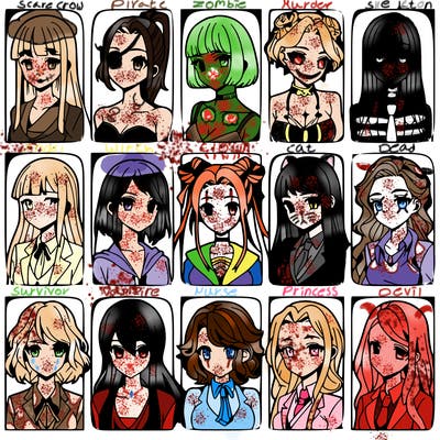 girls that look diffrent anime