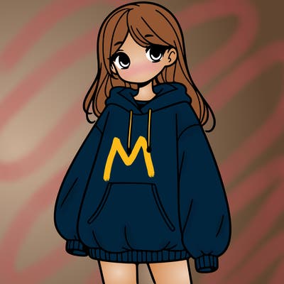 girl with big sweatshirt