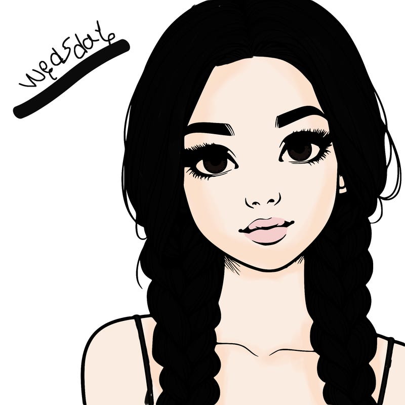 realistic girl with braids