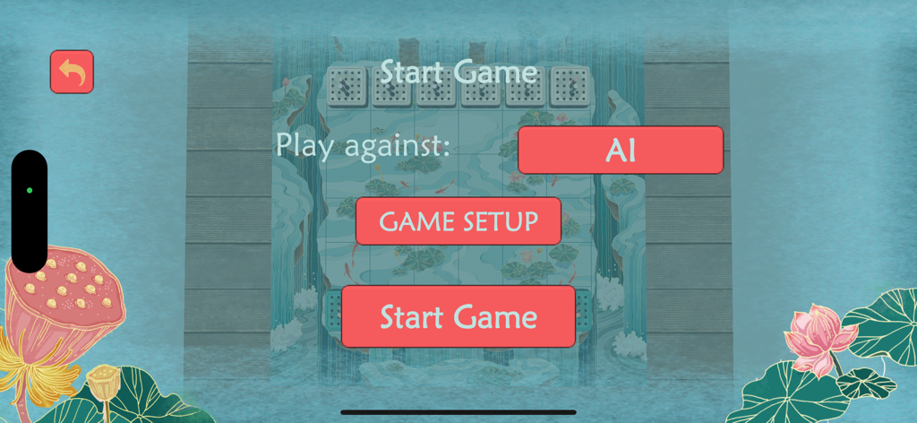 Thrive Board Game - Startbildschirm von Thrive Brettspiel mit Optionen zum Spielen gegen die KI und zum Aufrufen des Spiel-Setups.