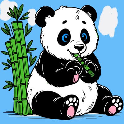 panda eating bamboo
