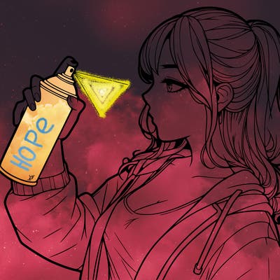 a realistic girl spray, painting