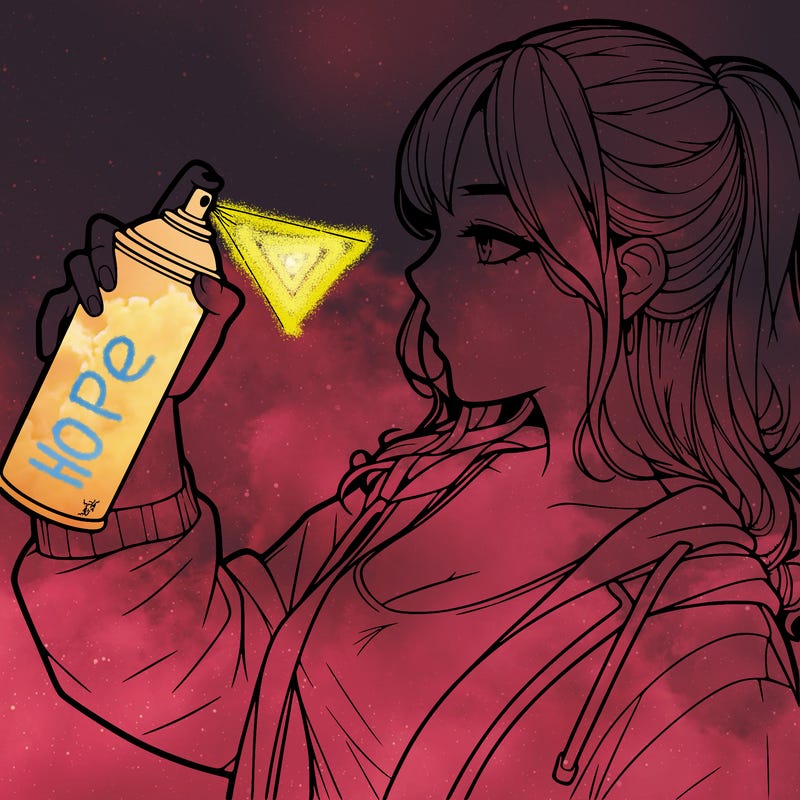 a realistic girl spray, painting