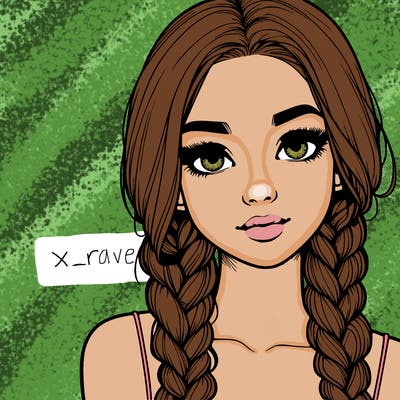 realistic girl with braids