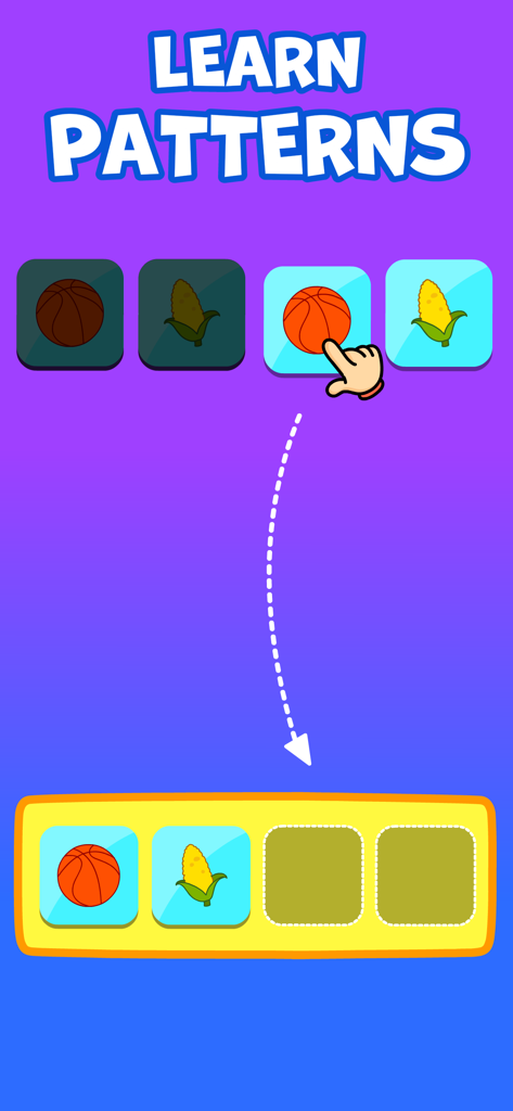 Kids Autism Games - AutiSpark - AutiSpark app screenshot showing an interactive pattern matching game for children.