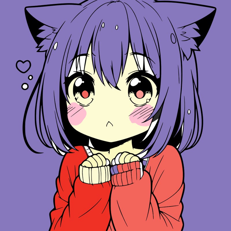 shy anime catgirl