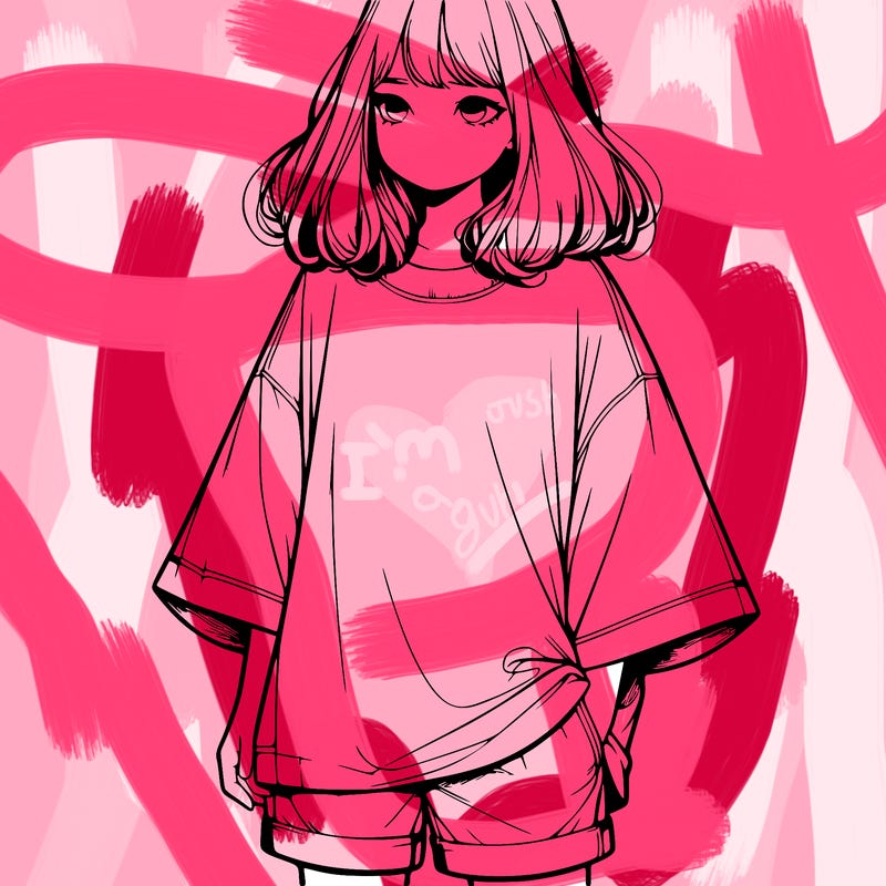 realistic girl with big t shirt and shorts