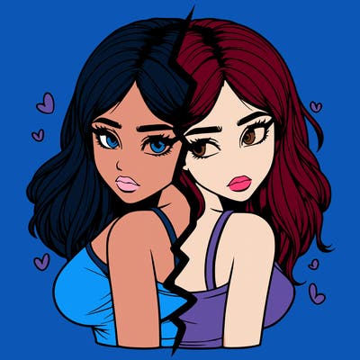 realistic girl split